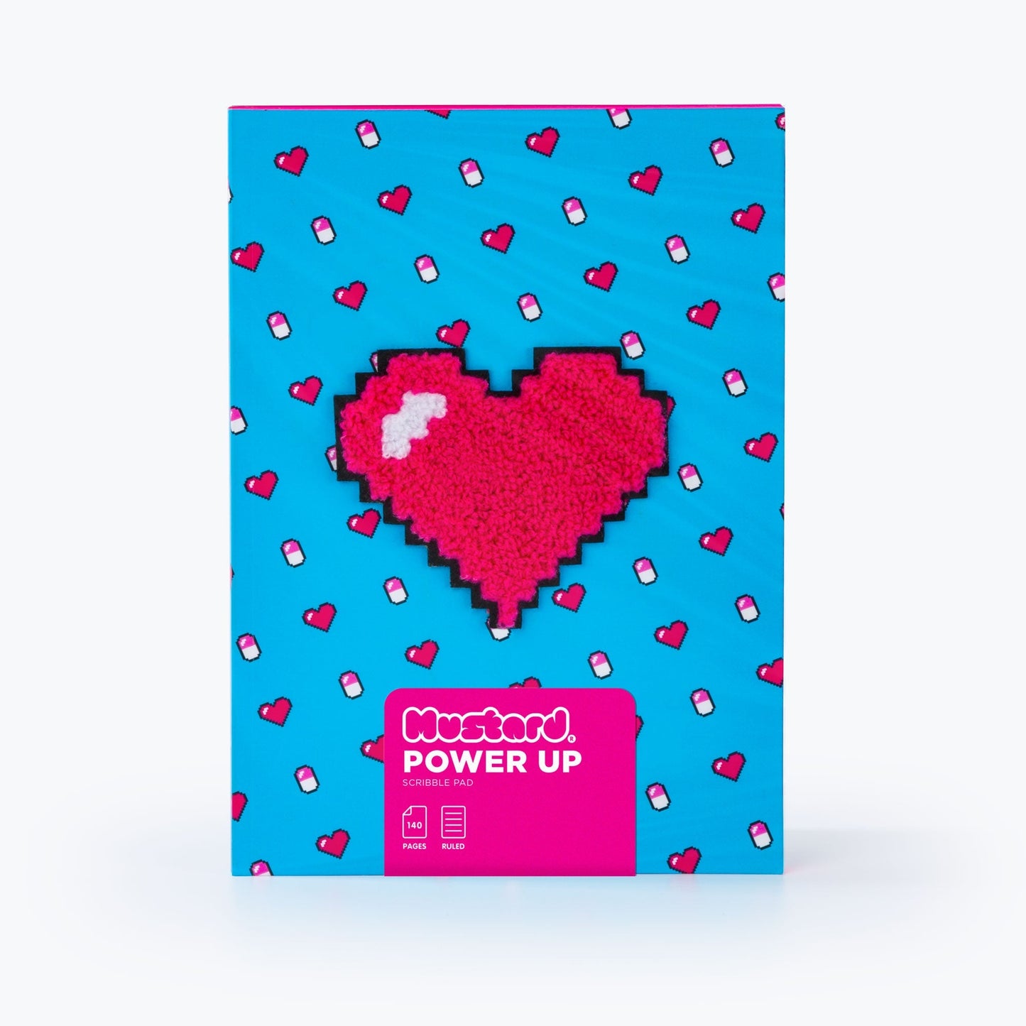 Power Up Pixelated Heart Notebook | 90's Retro - Pixel Comet Shop