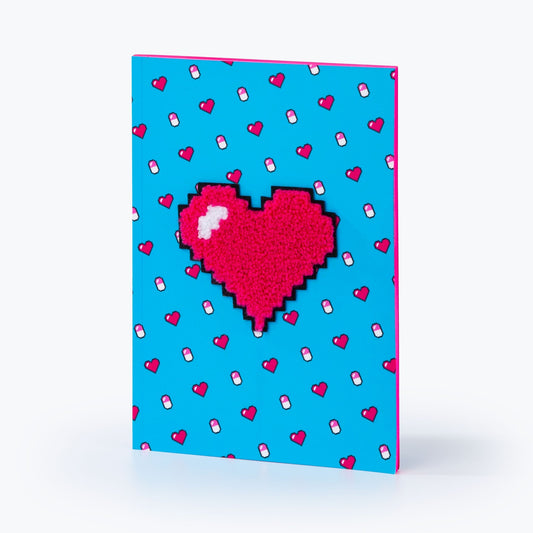 Power Up Pixelated Heart Notebook | 90's Retro - Pixel Comet Shop