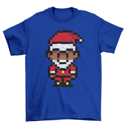 Black Santa Claus Pixel Art T-shirt - Pixel Comet Shop